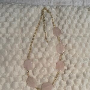 Studio Barse Pink and Gold Necklace with Quartz Beads